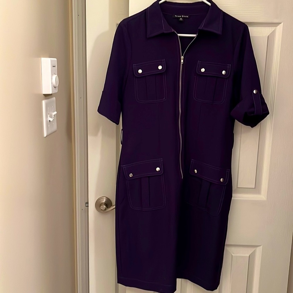 Purple Short Sleeve Dress